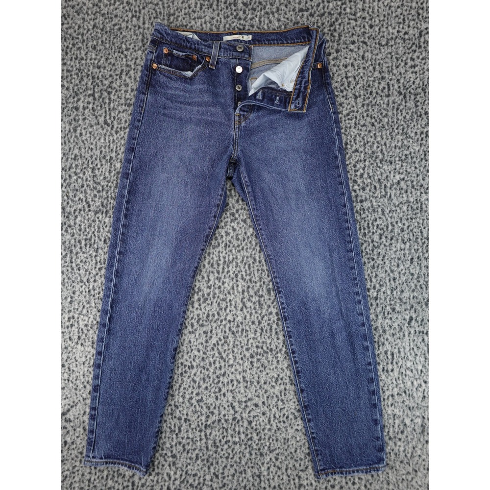 Levi's Wedgie Straight Jeans‎ Womens 27 Blue High Rise Button Fly 22861-0105